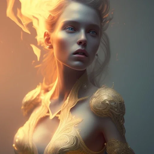 portrait of samantha prince set in fire, cinematic lighting, photorealistic, ornate, intricate, realistic, detailed, volumetric light and shadow, hyper HD, octane render, unreal engine insanely detailed and intricate, hypermaximalist, elegant, ornate, hyper-realistic, super detailed --v 4