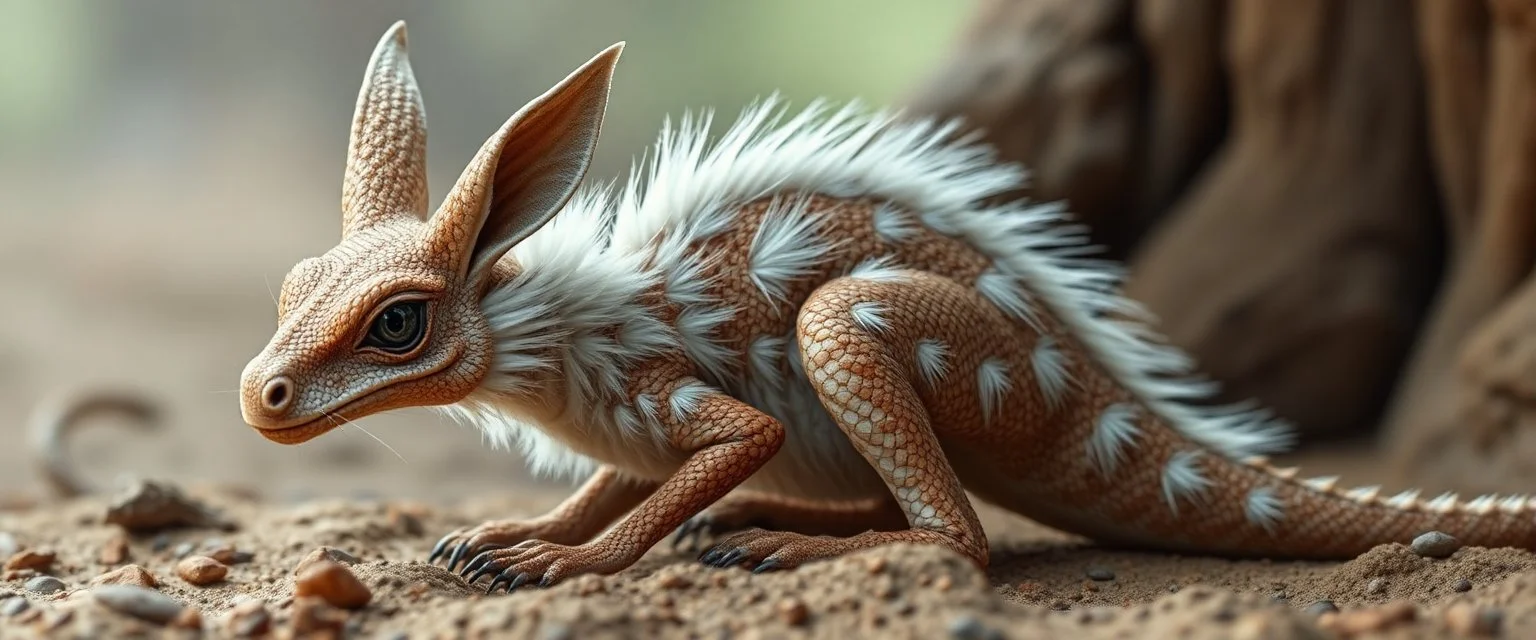 kangaroo dragon with white fluff