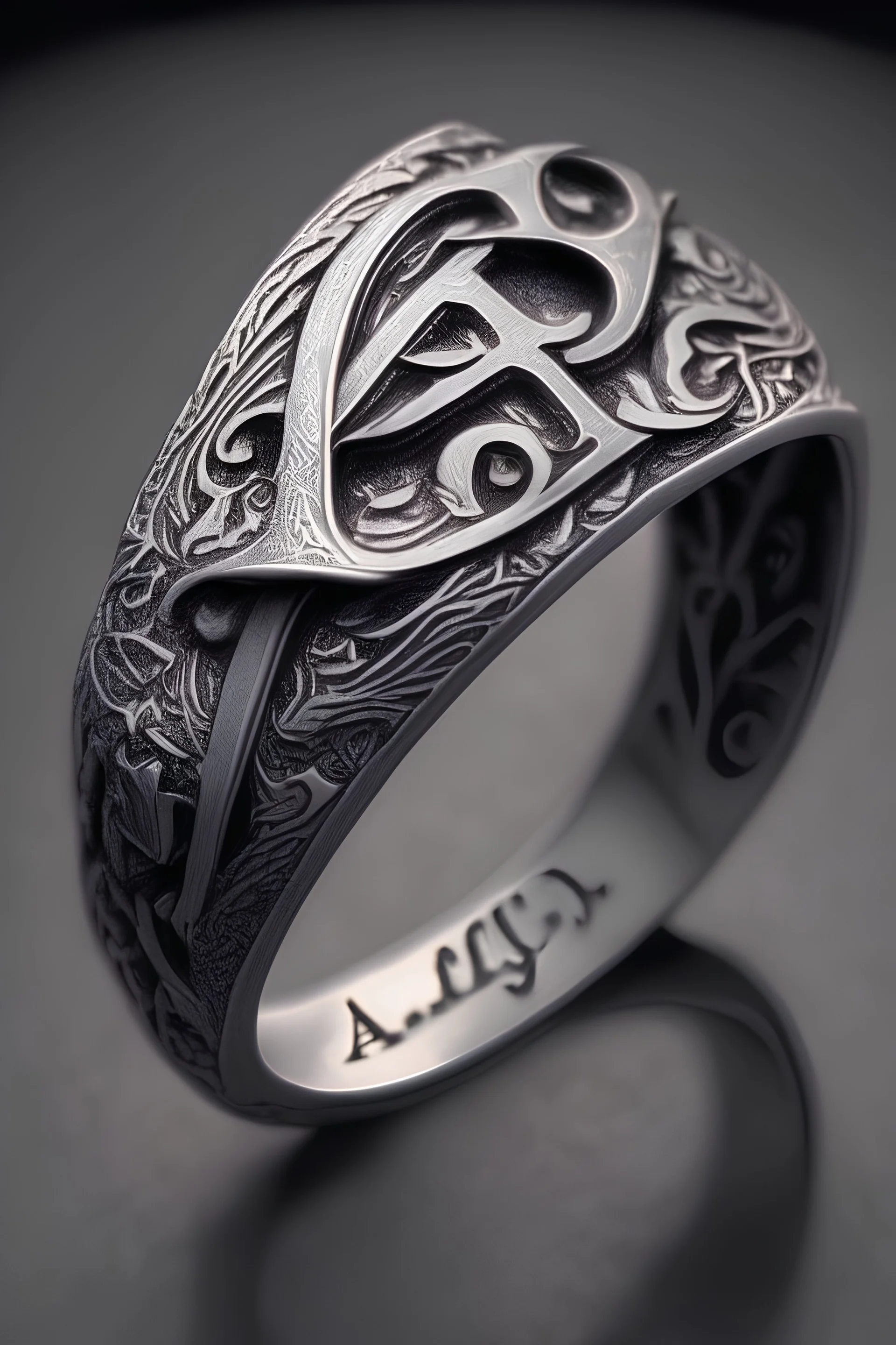 ring Engraved 'A' letter