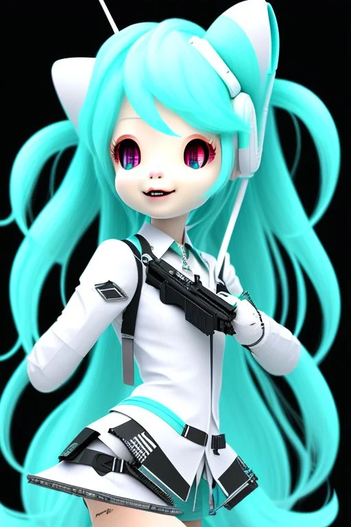 hatsune miku with a m16