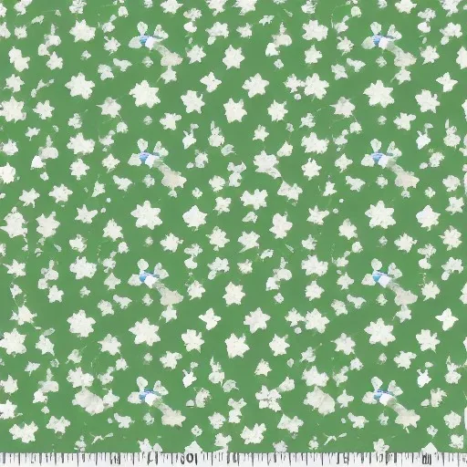 repeating flowers with moon and stars green