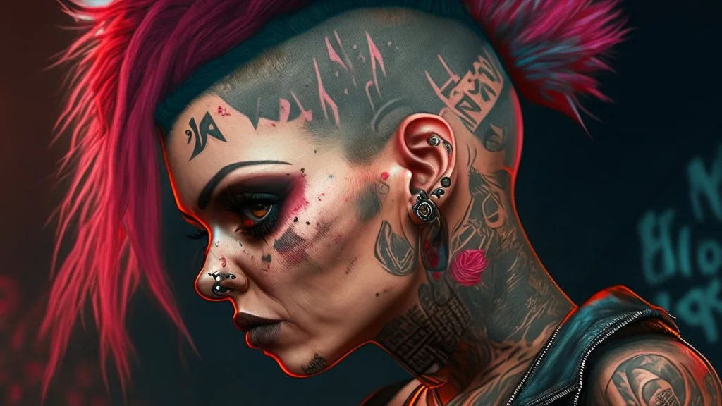 love, woman, man hooligan punk, tattoo, high resolution, Artstation trends, smallest details, 8K