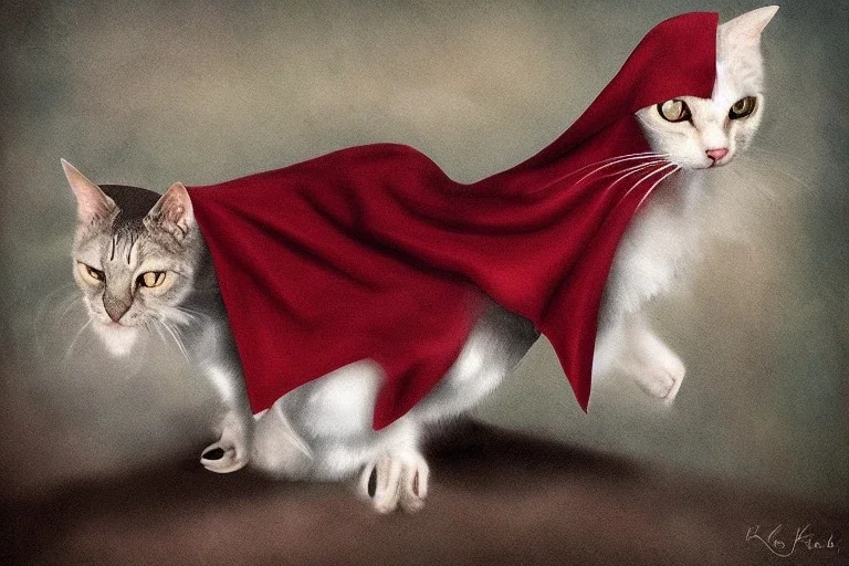 Vampire cat with cape. Isabel Kreitz