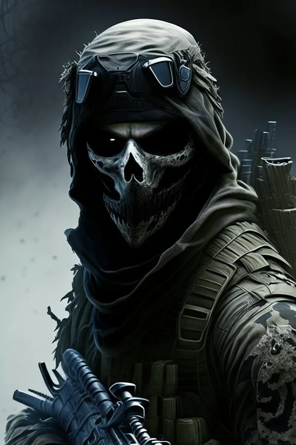 A soldier in the game modern warfare, he wears a black skull mask that covers his face. He is a sniper, but can also run point. His call sign is Wraith.