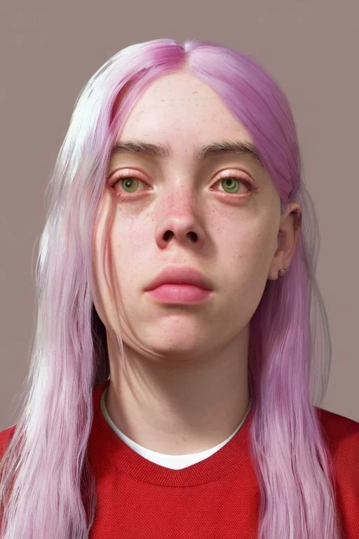 Billie Eilish, ying in the bathroom, photorealistic illustration