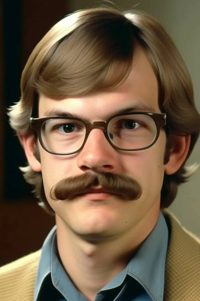 College Student Jeffrey Dahmer with a small mustache