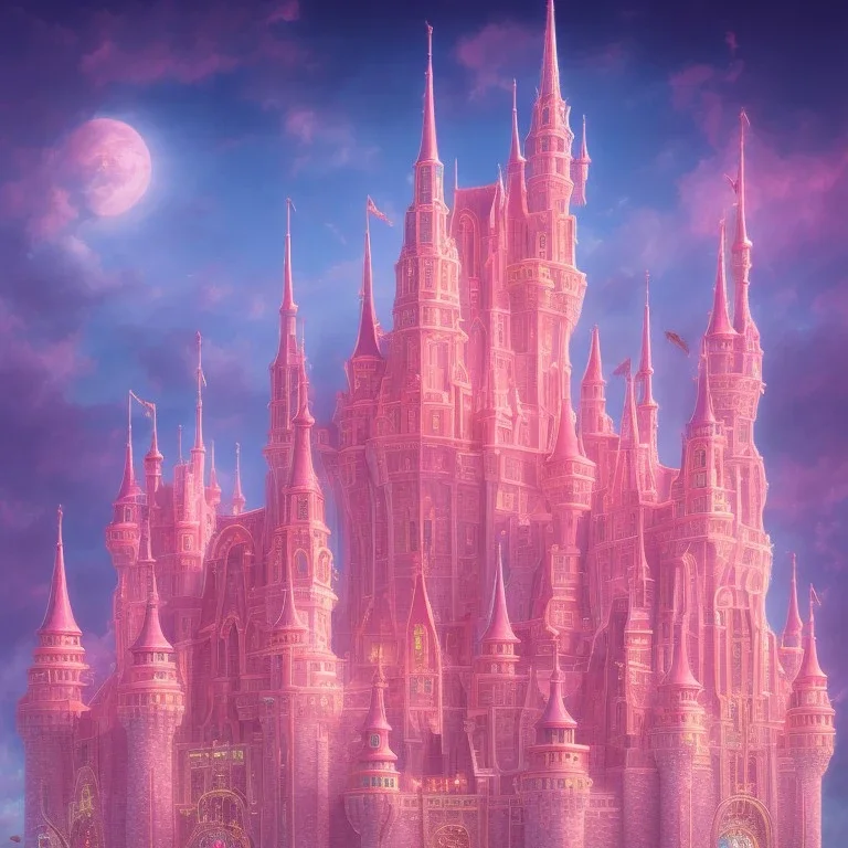 luminous pink castle