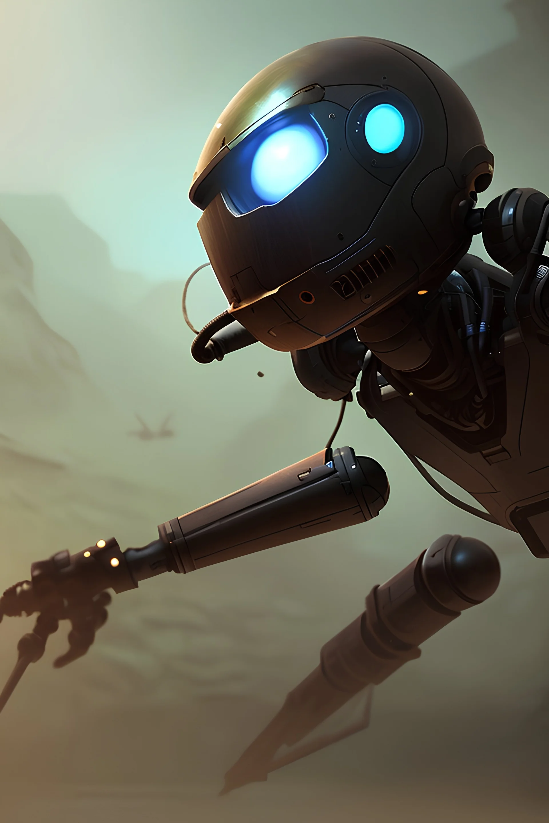 robot from an alien planet, full frame, 3D, steampunk, meha, digital painting, three-dimensional cinematic lighting, delicate and precise details, high-quality textures, natural background