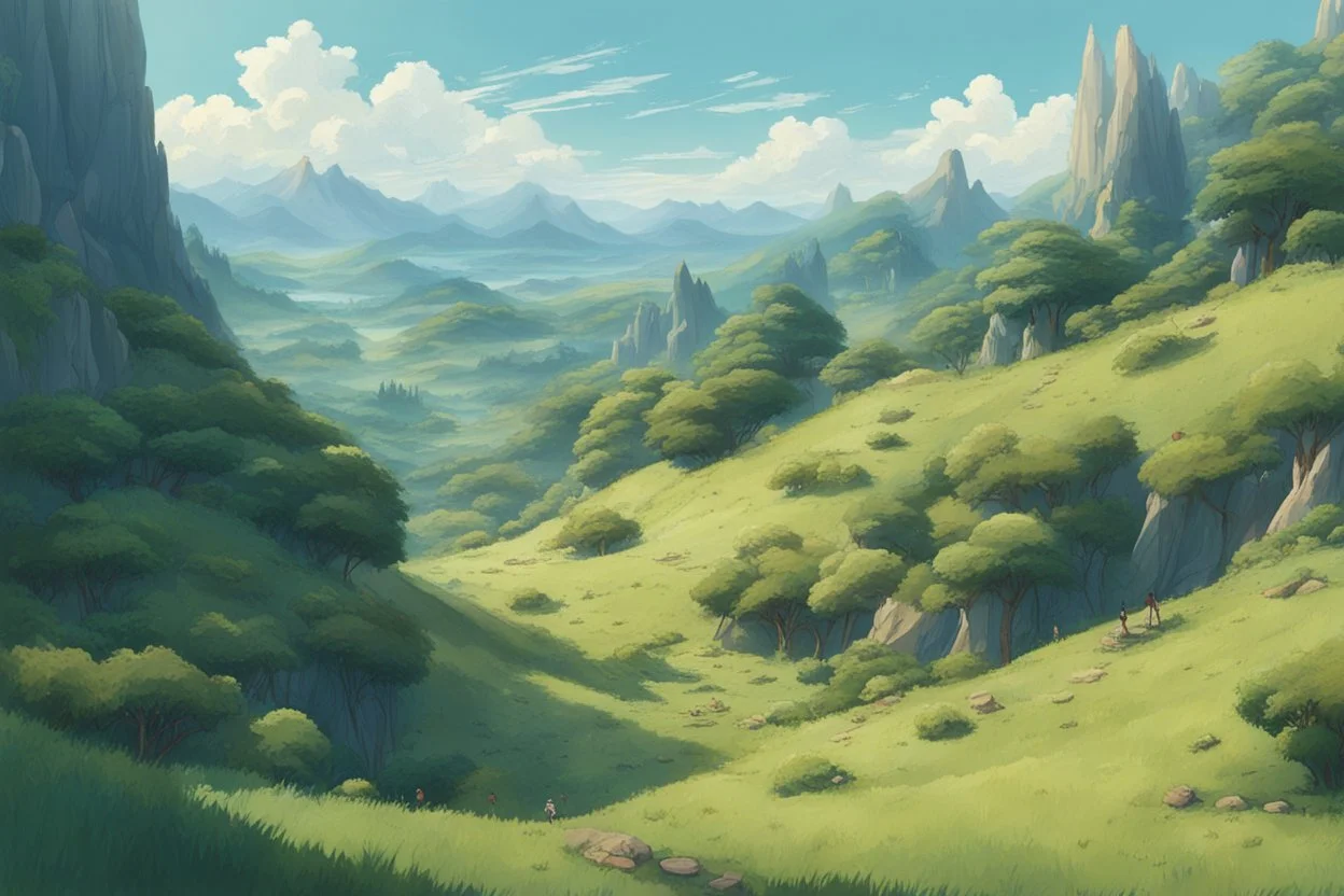 future hills in summer. like studio ghibli