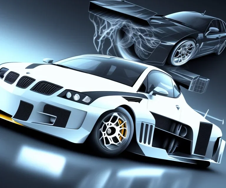 Car Supercar Vector 3d rendering Vector collage