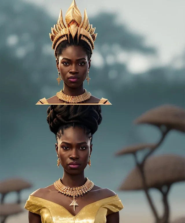 a fancy portrait of a snow african Queen by Greg Rutkowski, Sung Choi, Mitchell Mohrhauser, Maciej Kuciara, Johnson Ting, Maxim Verehin, Peter Konig, kente, 8k photorealistic, cinematic lighting, HD, high details, dramatic, atmosphereric, trending on artstation