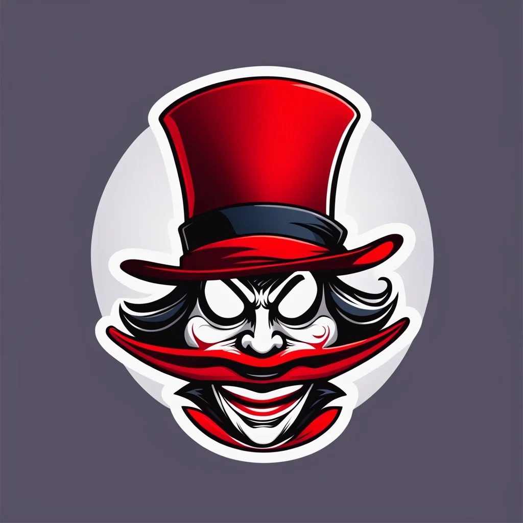 a red hat clipart style logo that looks like the mad hatters hat