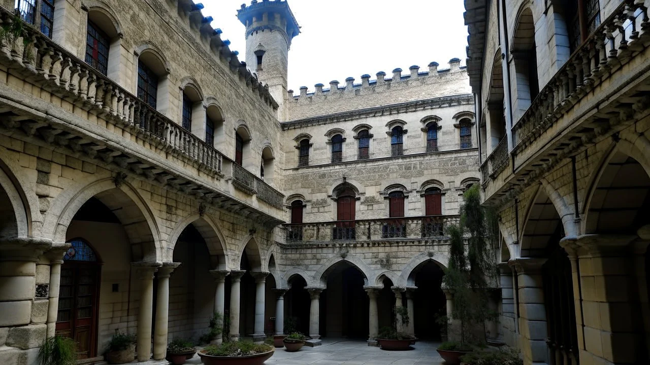 inside the castle courtyard