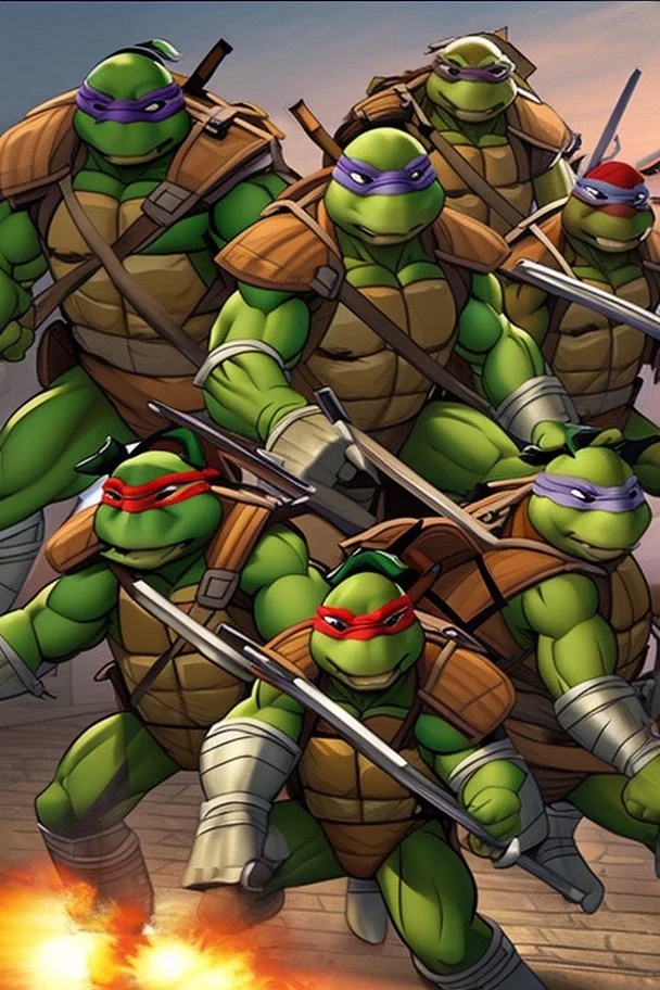 [teenage mutant ninja turtles] TMNT in their iconic scene