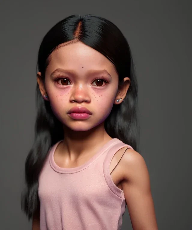 Jenna ortega toddler, full body, dramatic lighting, hyper realistic