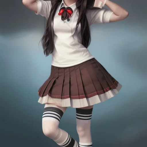 a beautiful woman with school uniform, seifuku, pleated miniskirt, overknee socks, adriana lima, painted by artgerm and tom bagshaw, fantasy art, dramatic lighting, highly detailed oil painting, volumetric lighting