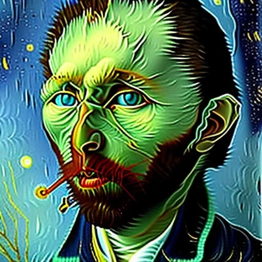 Portrait d'un chat par Van Gogh