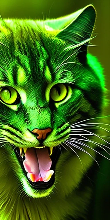 a green cat