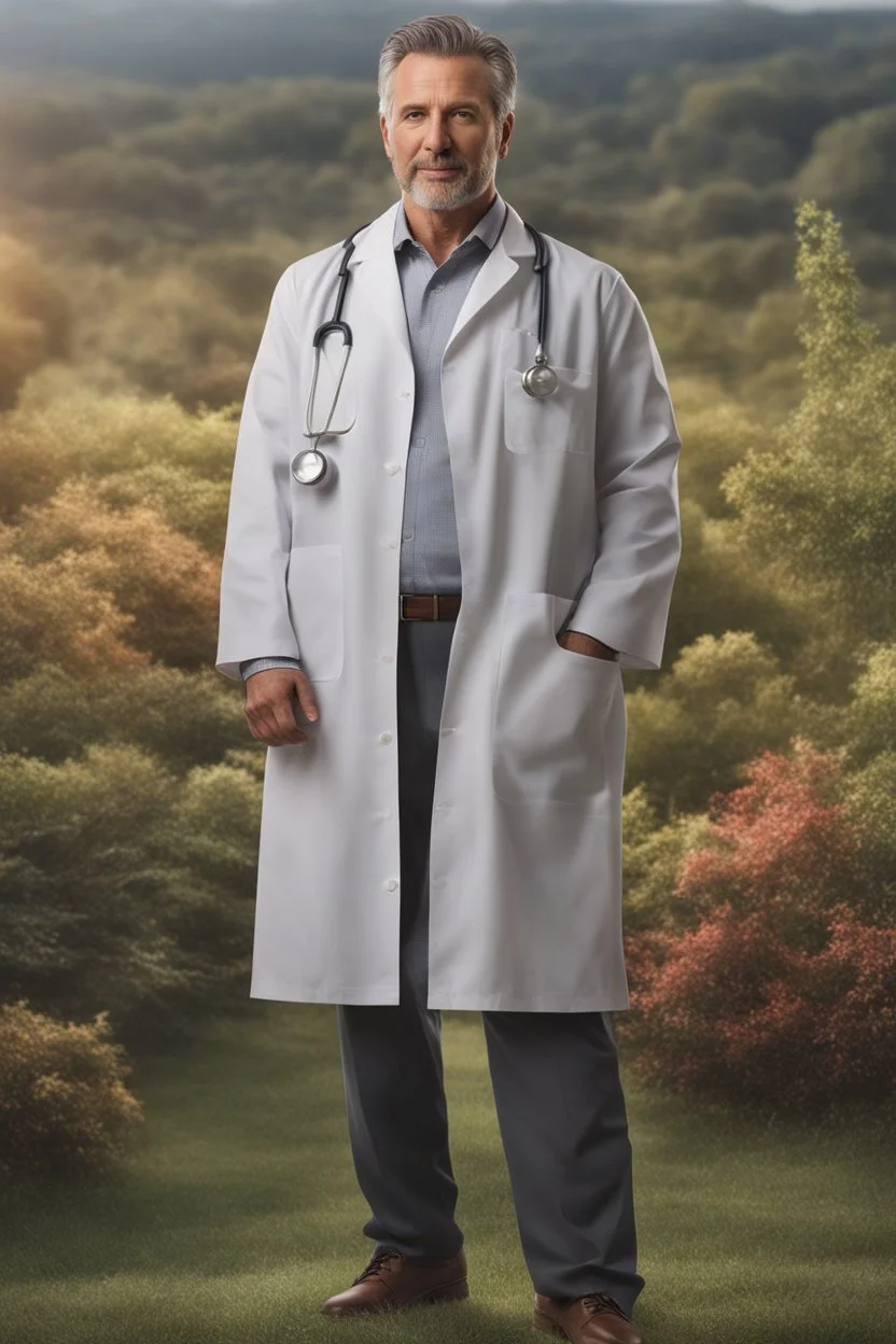 hyper realistic A centered image of male doctor