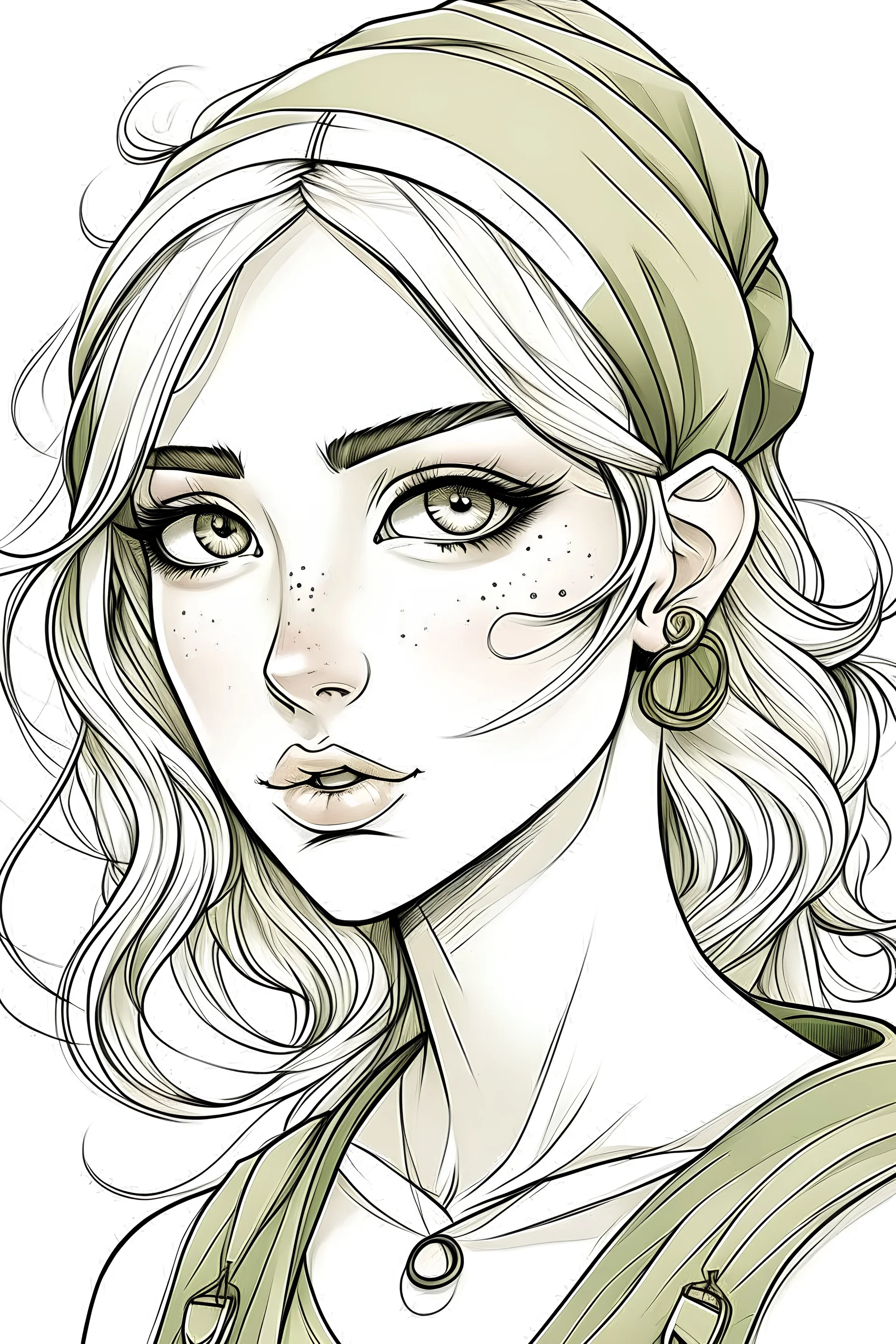 elf girl with short hair coloring page