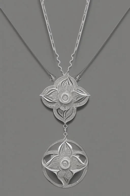 White gold necklace in the shape of a flower Astra Sia white background