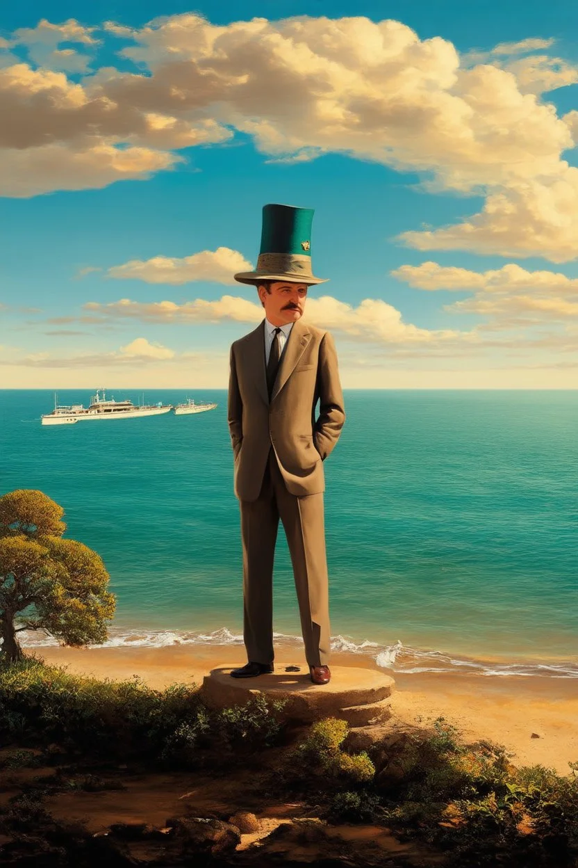 The edge of surrender: a surreal mashup inspired by Magritte and Ernst