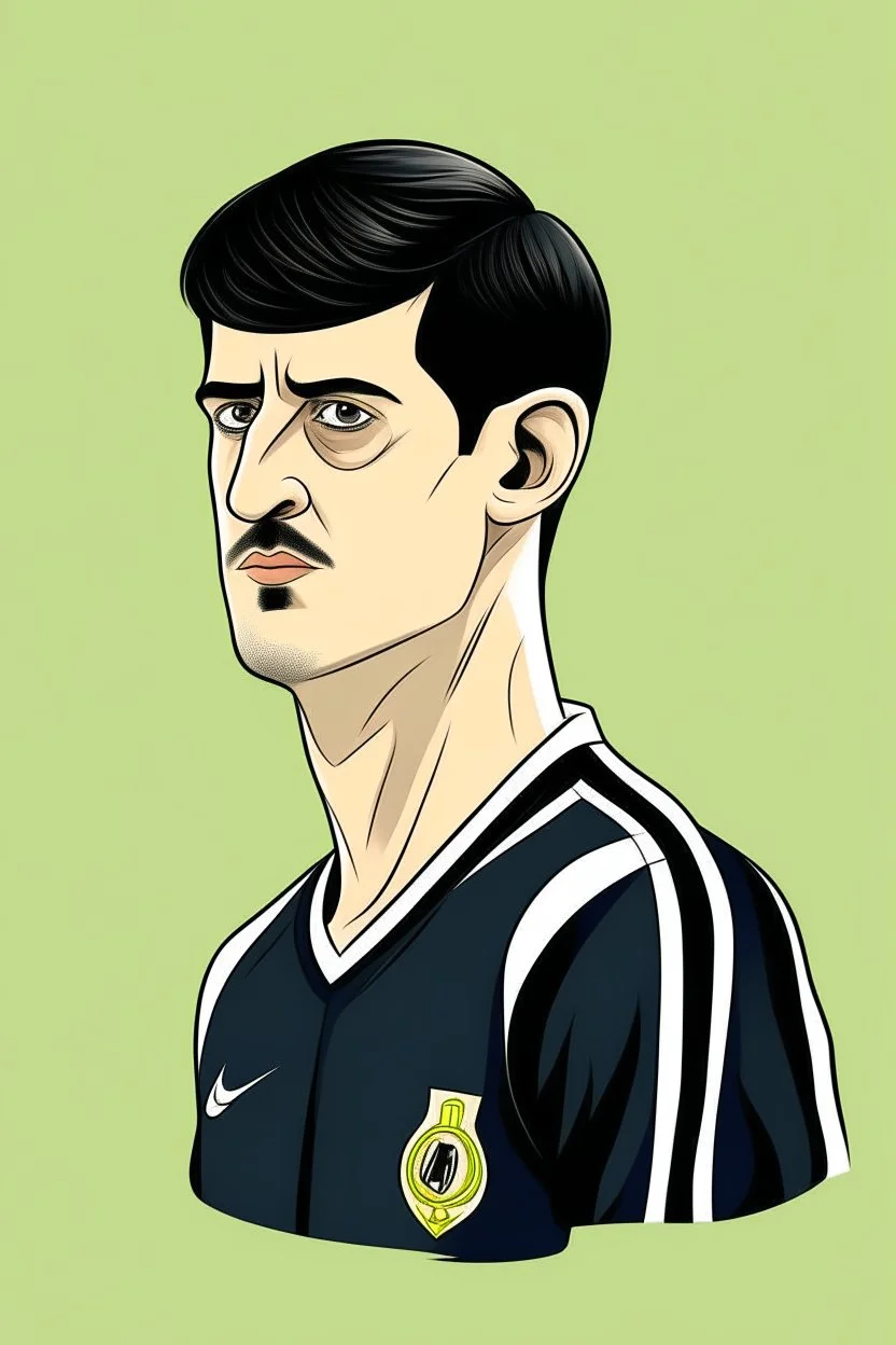 Thibaut Courtois Belgian football player ,cartoon 2d