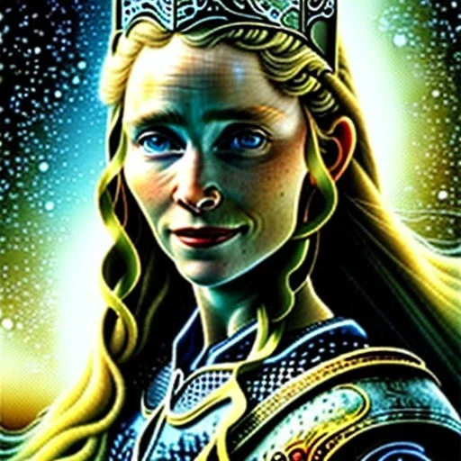 Retrato Épico De Éowyn y el Rey Brujo van gogh 4k