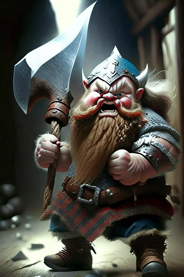 dwarf with an axe powerful