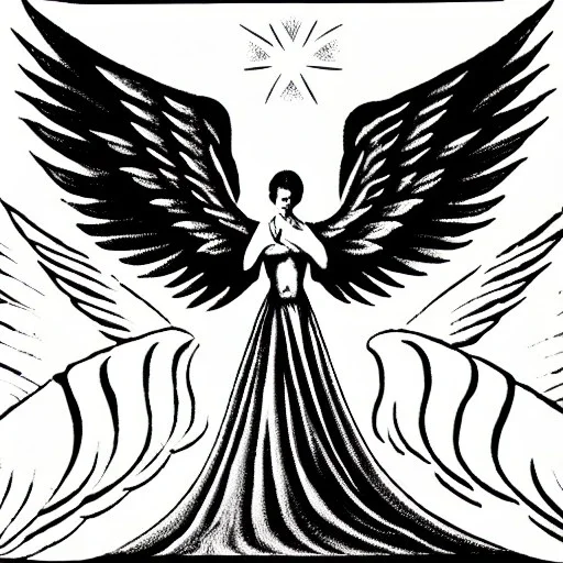 Angel code prophecy name words black and white