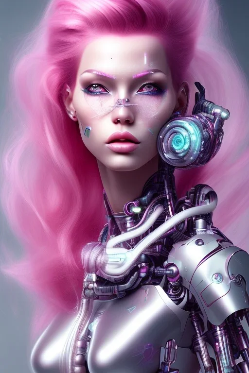 cyborg, pink hair, sexy, perfekt, real, dream