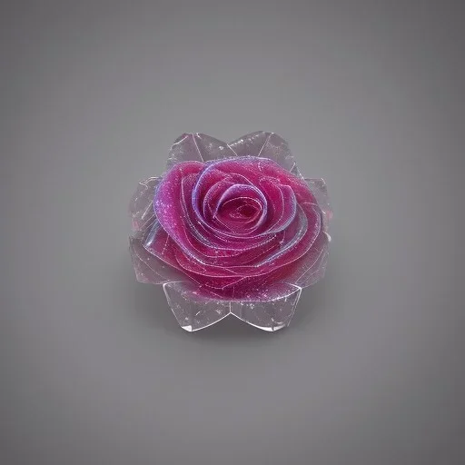 transparent multicolor crystal rose leaf