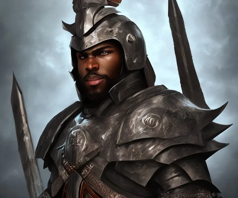 portrait of a black spartan warrior in battle high quality render