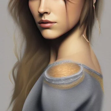 Female, long blond hair, high lights, rusted, diffuse lighting,polished, intricate,highly detailed, illustration