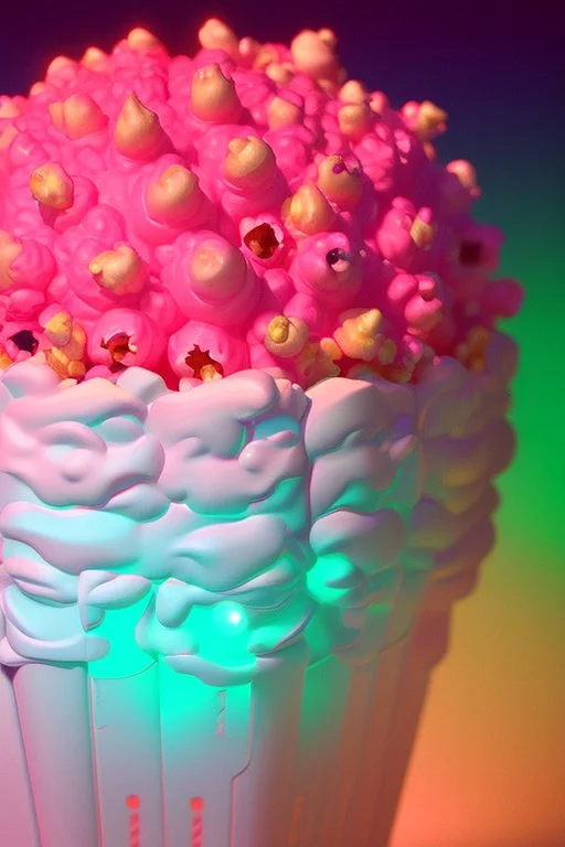 popcorn monster ,delicate colors in the foreground, full of details, smooth, light effect，vaporwave colorful, smooth, extremely sharp detail, finely tuned detail, ultra high definition, 8 k, unreal engine 5, ultra sharp focus