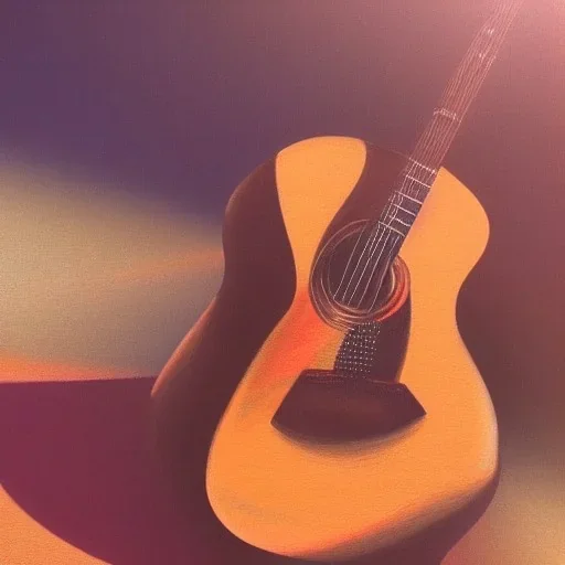 Guitar,sunlit, award winning, masterpiece, futuristic, realistic