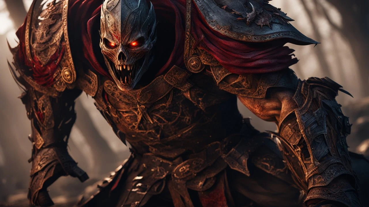 a rotting warrior attacking. carnage. empty eyes. armor melted into the skin. blood. broken bones. bleeding eyes. broken fangs. broken jaws. broken armor. gloves.intense horror. blind terror. scared to death. no weapons. no helmet. a masterpiece, fantasy concept art, dynamic lighting, hyperdetailed, intricately detailed, deep color, Unreal Engine, volumetric lighting, Epic cinematic brilliant stunning intricate meticulously detailed dramatic atmospheric maximalist digital matte paintin