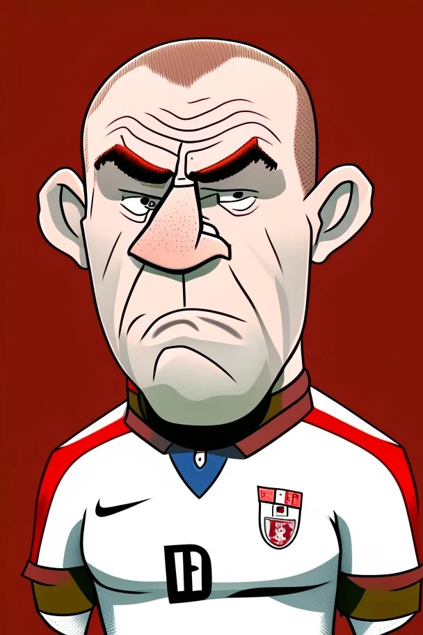 Wayne Rooney English football coach cartoon 2d