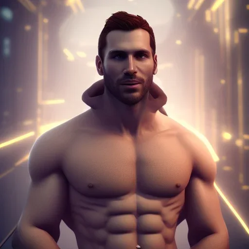 A man in briefs, unreal-5 engine volumetric lighting, intricate details, realistic style