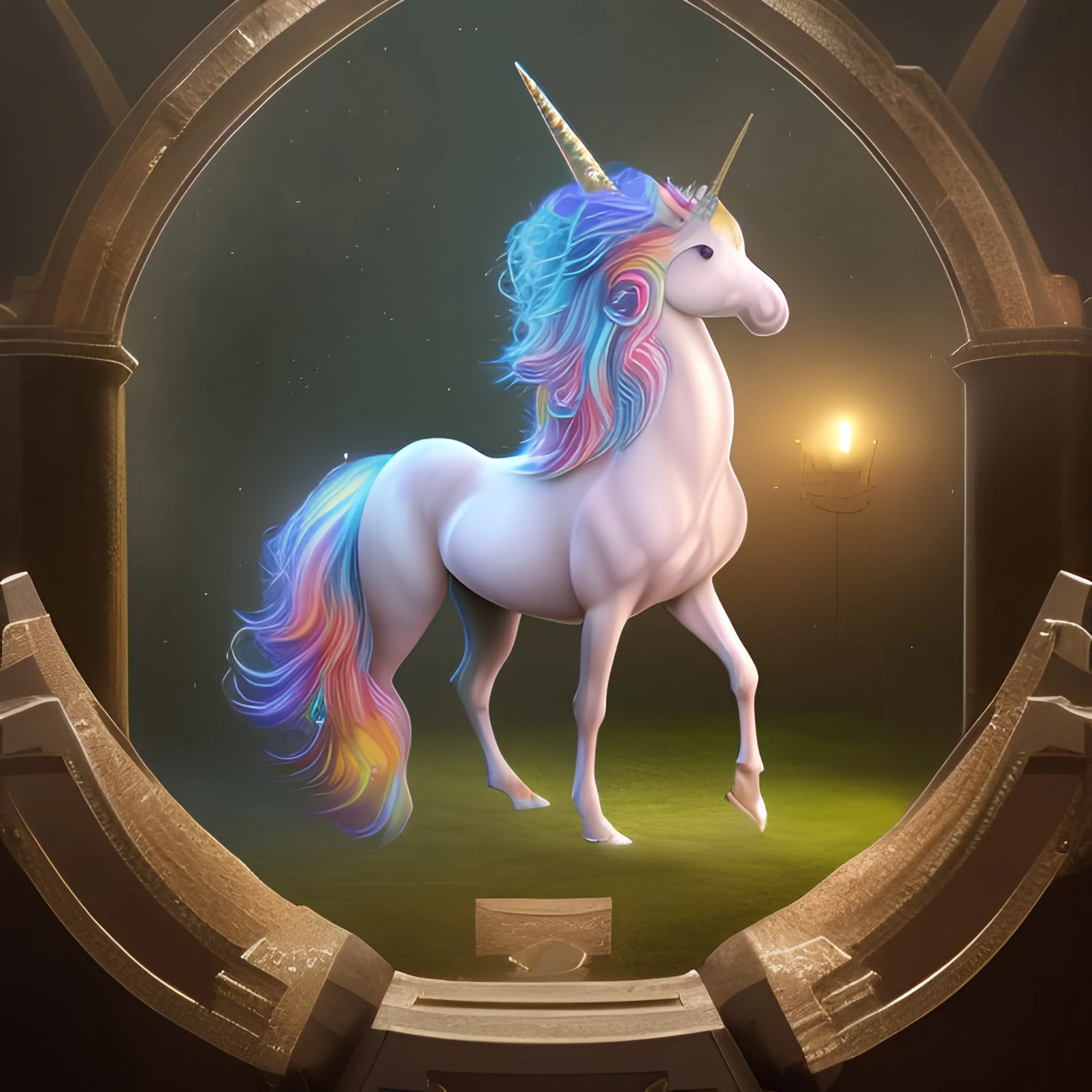 beautiful unicorn in a toilet detailed, RTX, fantasy, 8K