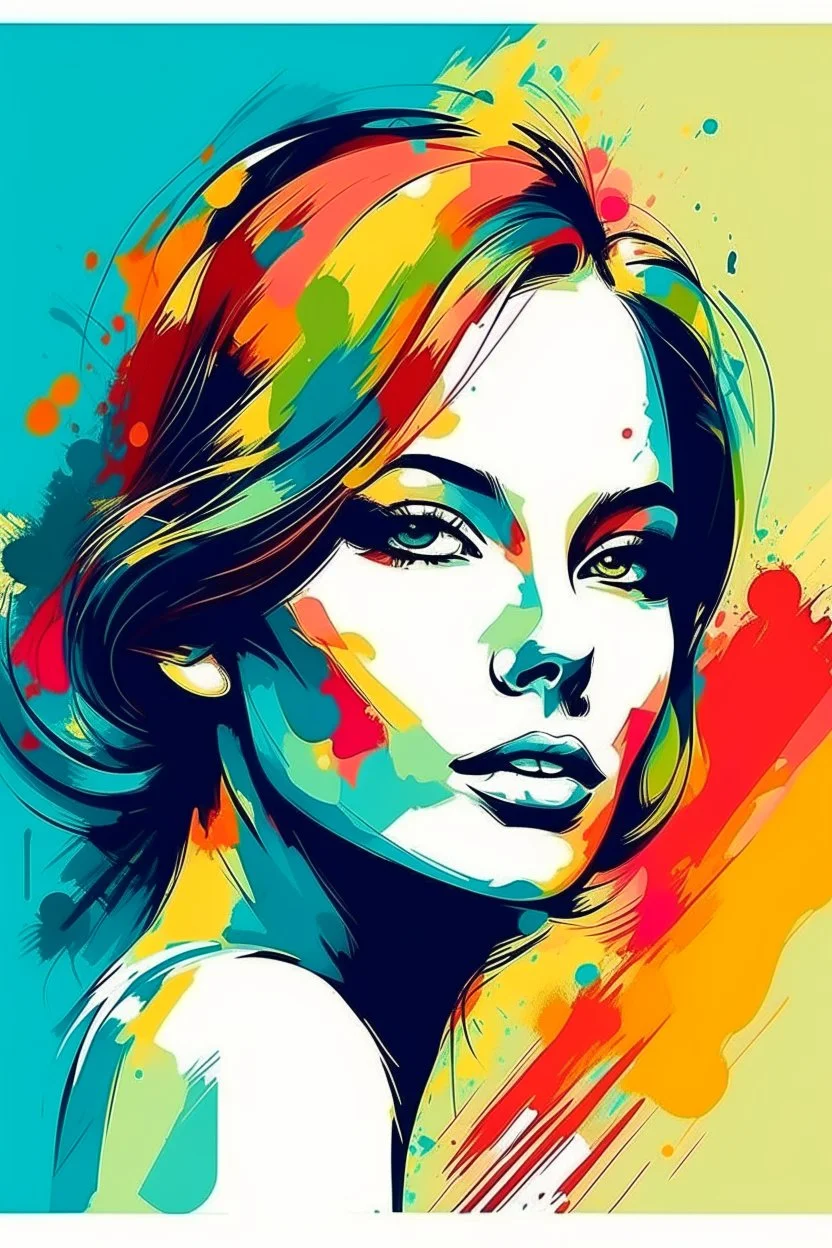 modern abstract woman painting vector