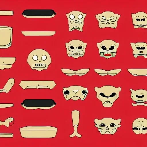 logo skeleton cat face and bartender tools and shaker as bones