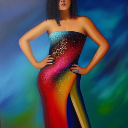 Full body portrait, painting, medium shot lady tesselation