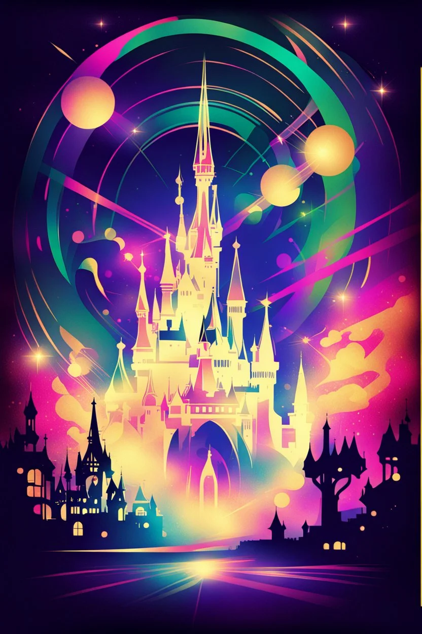 nostalgic poster cheerfull disney abstract lasers