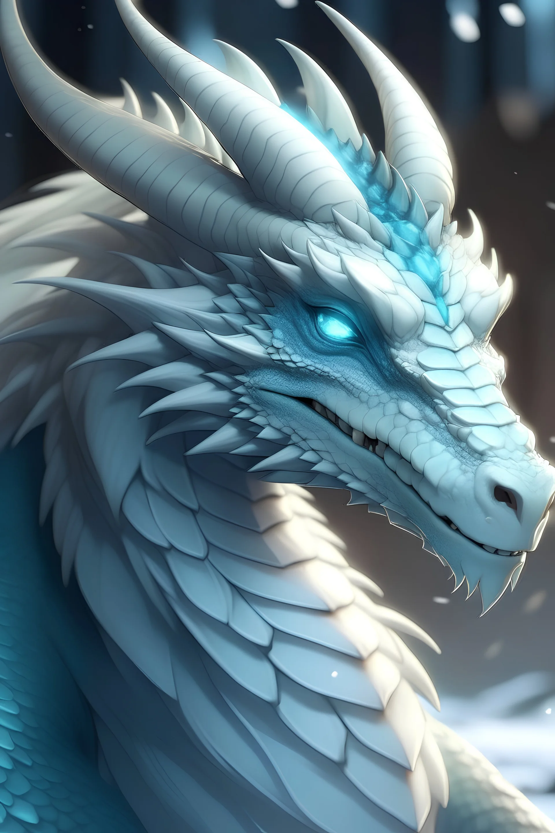 an ice dragon-human hybrid teen