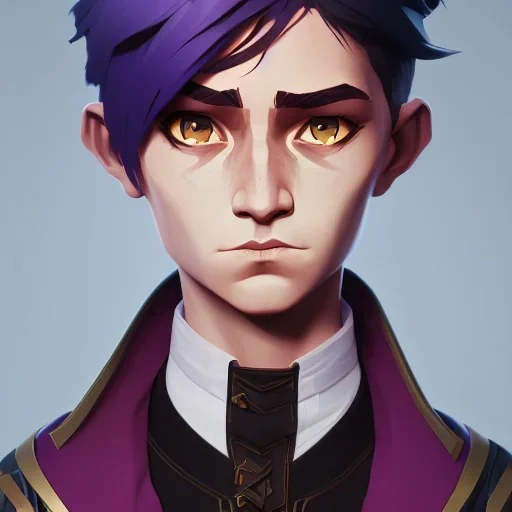 Portrait of a 9 year old warlock boy with beautiful eyes Nick Harris style