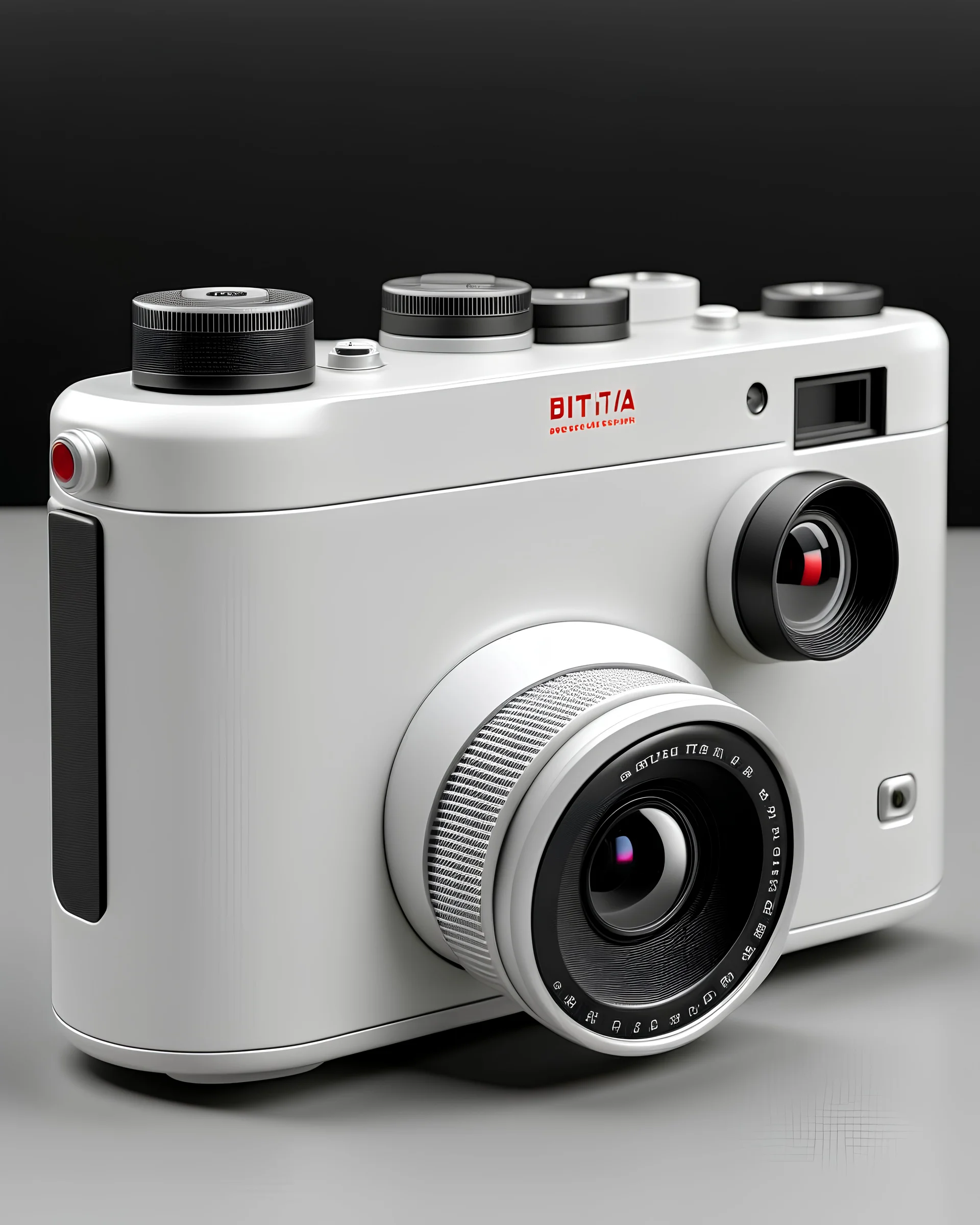 A digital camera designed by Dieter Rams. Intricate details