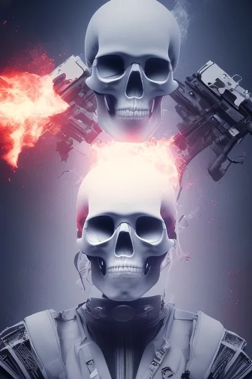 British ghost soldier, high tech skull special forces mask, white smoke, dark, rage, sorrow, high definition, ultra 8 k, volumetric lighting, blue fire, fog