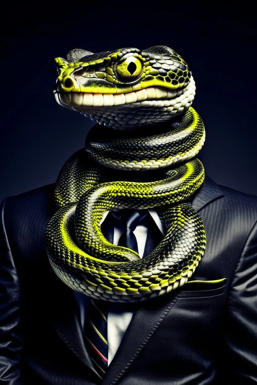 Snake dressed in a business suit