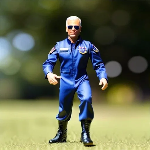 G.i. Joe Biden toy doll airforce flightsuit face hair sunglasses with black boots full body in package with gun 2022